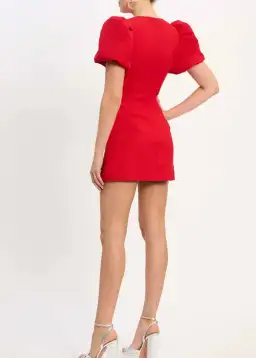Rebecca Vallance Chiara Puff Sleeve Mini Dress Red Size 8 for rent on The Volte - image 3