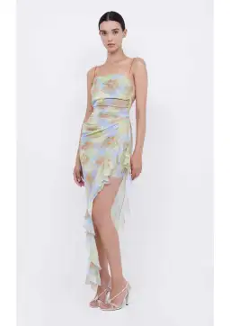 Bec & Bridge Zephy Asym Dress in Blue Blossom Size 12