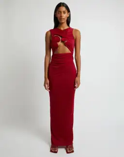 Christopher Esber Venus Cut Out Tank Maxi Dress Cherry Size 6 for rent on The Volte - image 1
