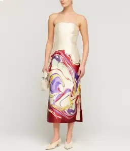 Alemais Luca Corset Midi Dress Multi Colour Size 12