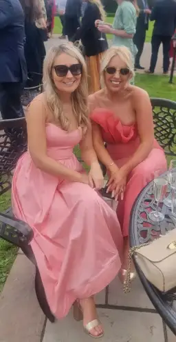 Aje Flame Crop Top and Mary Column Maxi Skirt Set in Guava Pink Size 10 for rent on The Volte - image 7