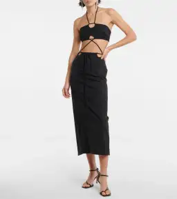 Christopher Esber Disconnect Halter Tie Dress Black Size 12 for rent on The Volte - image 1