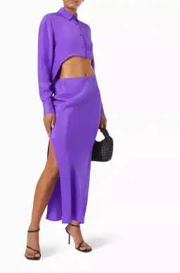 Christopher Esber Arced Button Up Slim Dress Purple Size 6 for rent on The Volte - image 1
