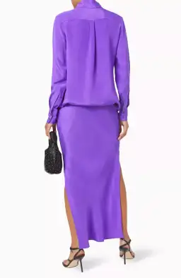Christopher Esber Arced Button Up Slim Dress Purple Size 10 for rent on The Volte - image 2