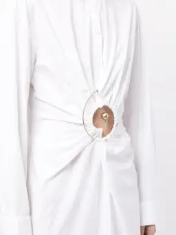 Christopher Esber Spiral Ruched Shirt Dress White Size 4 for rent on The Volte - image 3