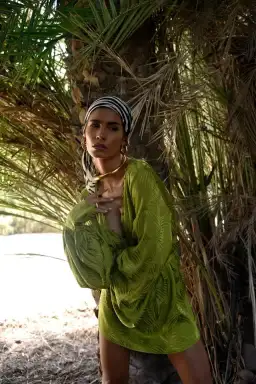 Rat & Boa Harlequin Dress Cypress Green Size Medium/ AU 10 for rent on The Volte - image 1