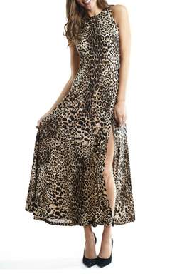 JOSEPH RIBKOFF Leopard print maxi dress for rent on The Volte - image 1
