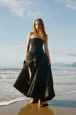 Aje Violette Bubble Hem Maxi Dress Black Size 12 for rent on The Volte - image 2