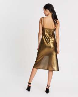 THIRD FORM Mirror Mirror Bias Slip Dress in Brass for rent on The Volte - image 3