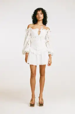 Zaco Moulin Mini Dress White Size XS / AU 6