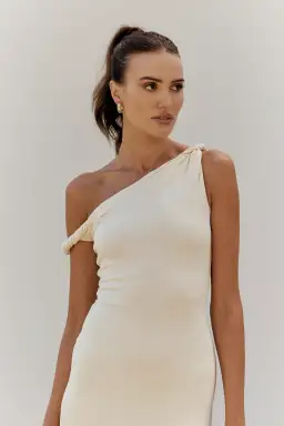 Johansen The Long Poppy Maxi Dress Cream Size M/Au 10 for rent on The Volte - image 2