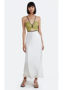 Bec & Bridge Carmen Maxi Dress Ivory/Pistachio Size 12