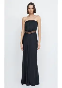 Bec & Bridge Spencer Lace Strapless Maxi Dress Black Size M / AU 10