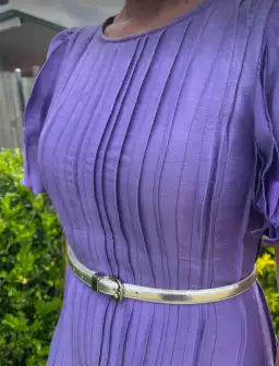 Aje Nova Pleated Midi Dress in Deep Violet Size 6 for rent on The Volte - image 4