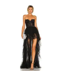 For Love and Lemons Bustier Gown Black Size M / AU 10