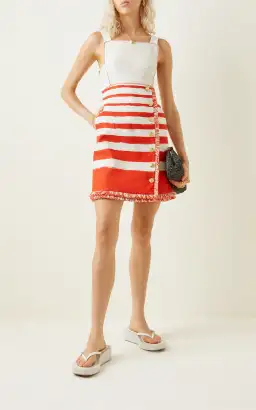 Zimmermann Postcard Striped Cotton Mini Dress Print Size 1/AU 10 for rent on The Volte - image 1