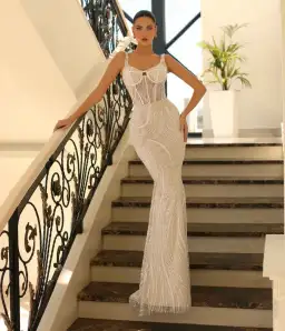 Jadore Nicoletta NC1080 Gown Ivory/Nude Size 8