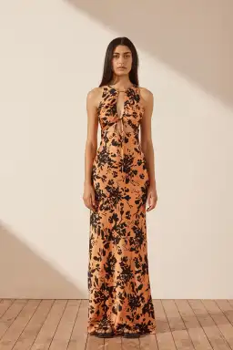 Shona Joy Solare Cut Out Front Maxi Dress Print Size 8 for rent on The Volte - image 1