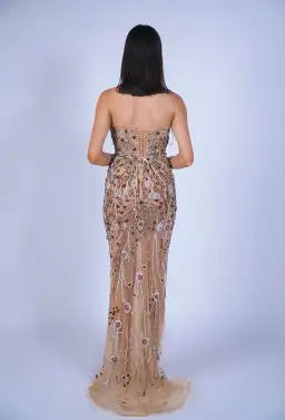 Goddess Exclusive Gold Embellished Gown Gold Size 8 for rent on The Volte - image 2