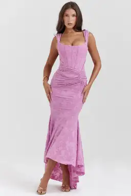 House of CB  Cesca Maxi Dress Rose Pink Floral Size 8  for rent on The Volte - image 1