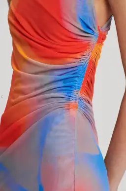 Scanlan Theodore Italian Watercolour Dress Red Blue Size 6 for rent on The Volte - image 2