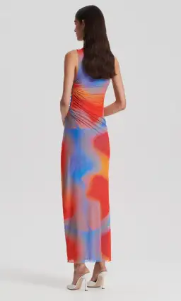 Scanlan Theodore Italian Watercolour Dress Red Blue Size 8 for rent on The Volte - image 3