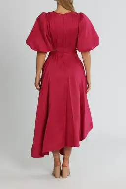 Aje Tidal Tucked Midi Dress Pink Size 6 for rent on The Volte - image 4