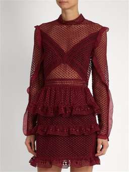 Self Portrait | Dot Mesh Teir Dress for rent on The Volte - image 4