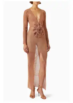 Santa Brands Sparkle Flower Maxi Dress Blush Size AU 6