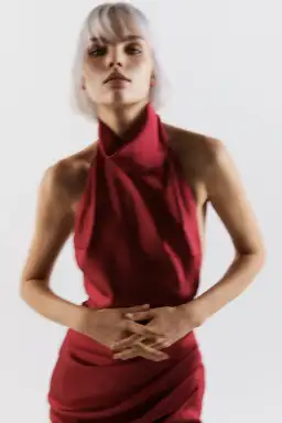 New Arrivals Valentina in Vin De Cerise Midi Dress Red Size 6