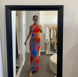 Scanlan Theodore Italian Watercolour Print Dress Blue/Red Size 10 for rent on The Volte - image 6