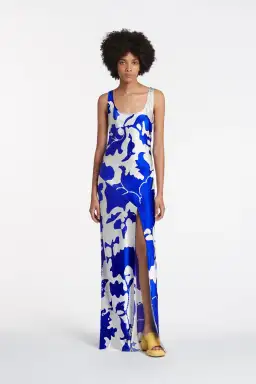 Sir the Label Esme Silk Bias Cut Dress Blue/White Print Size 1 / AU 8 for rent on The Volte - image 1