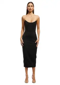 Misha Lea Midi Dress in Black Size 12