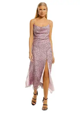 Misha Lisa Midi Dress in Pink Floral Size 6