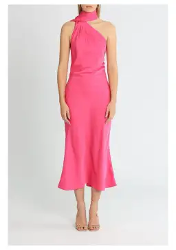 Misha Vivica Midi Dress in Pink Size 14