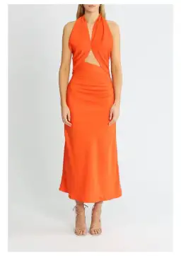 Misha Linnea Midi Dress in Orange Size 14