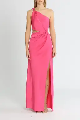 Misha Kristin Satin Gown in Pink Size 14