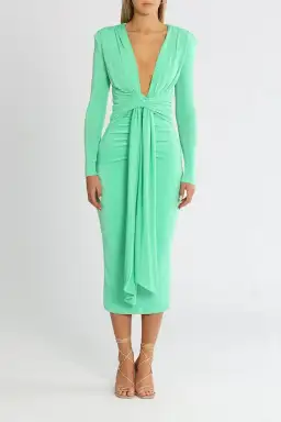 Misha Francis Midi Dress in Vivid Jade Size 12