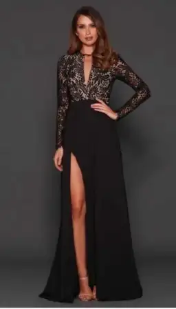 Elle Zeitoune Alexandria Gown Black Size 10 for rent on The Volte - image 1