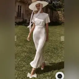 DISSH AISLE WHITE SATIN CAMPBELL MIDI DRESS SIZE 14 for rent on The Volte - image 1