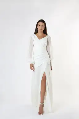 Zeena Zaki SS21-05-WHT Gown White Size S /Au  6  for rent on The Volte - image 3