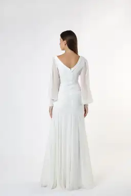 Zeena Zaki SS21-05-WHT Gown White Size S /Au  6  for rent on The Volte - image 2