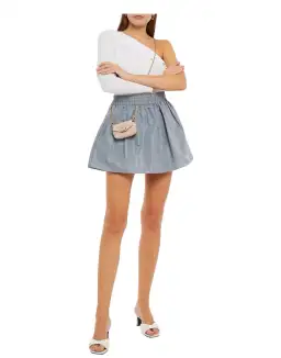 Red Valentino Gathered Faille Mini Skirt Blue Size AU 8