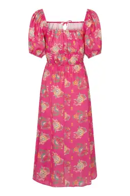 Spell Solstice Linen Soiree Dress Rose Pink Size AU 12 for rent on The Volte - image 4