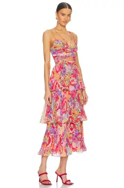 Amur Luke Pleated Tier Dress Floral Size AU 8 for rent on The Volte - image 2