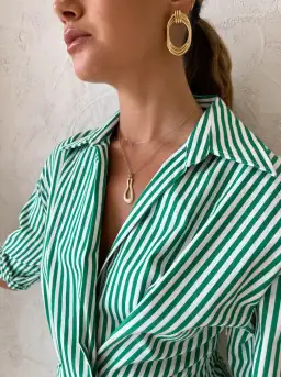 Camilla And Marc Flynn Cocoon Dress In Jade/White Stripe Size 10 for rent on The Volte - image 6