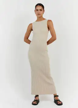 Dissh Sienna Stone Midi Dress Beige Size XS / AU 6 for rent on The Volte - image 1