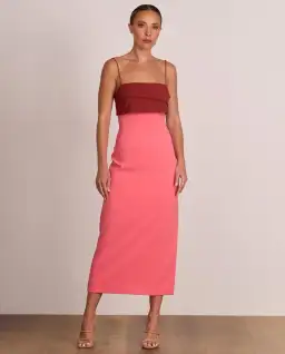 Pasduchas Ace Contrast Midi Dress Pink Red Size 8 for rent on The Volte - image 5