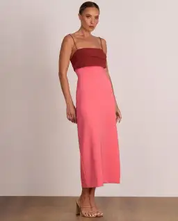 Pasduchas Ace Contrast Midi Dress Pink Red Size 8 for rent on The Volte - image 4