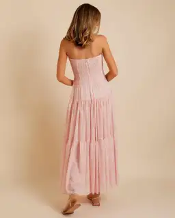Lover Marigold Pleated Maxi Dress Pink Size 8 for rent on The Volte - image 5
